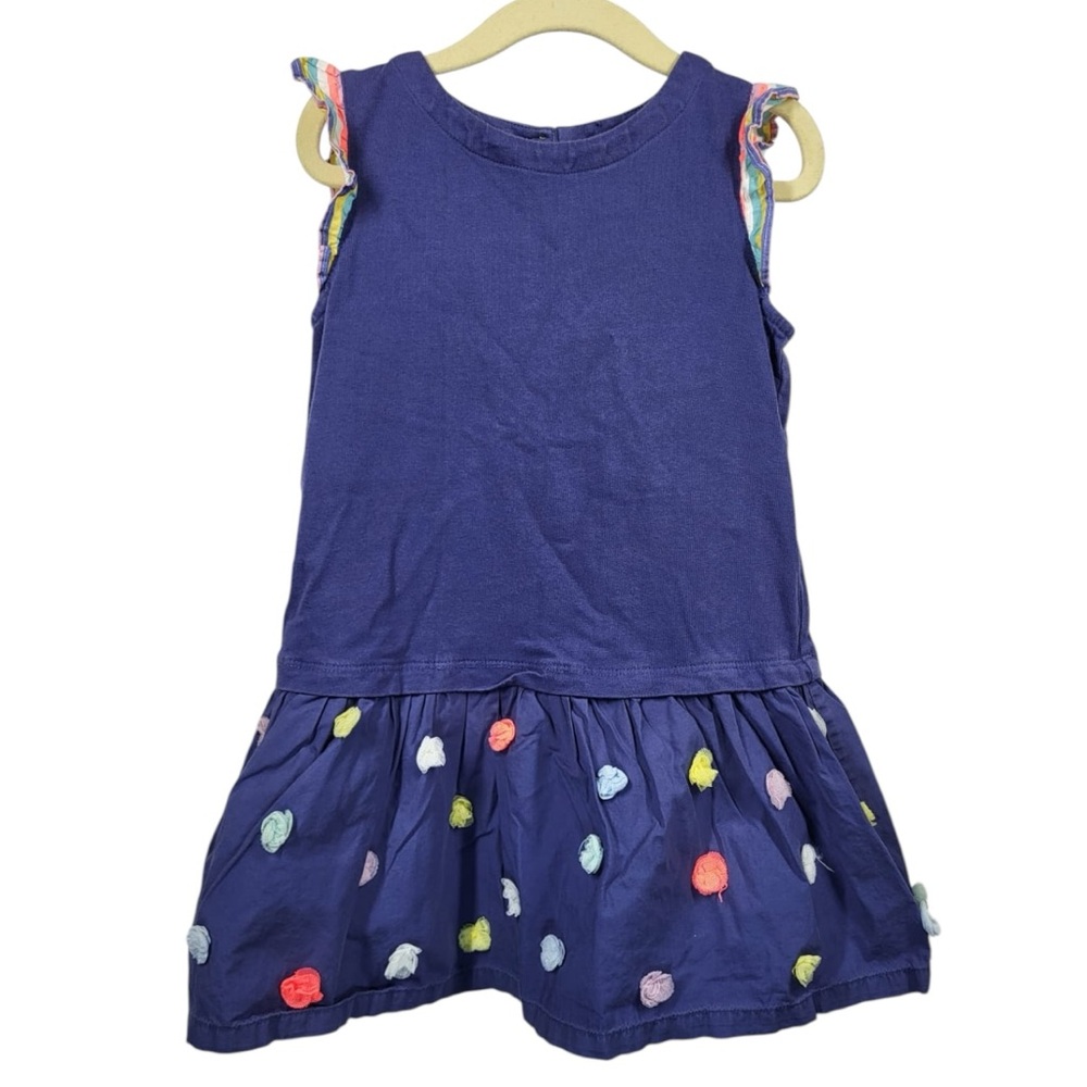 Mini Boden Cotton Floral Tulle Detailing Casual Mini Dress in Blue Multi